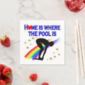 ホームは、この泳ぐ人のプールがある場所 スタンダードカクテルナプキン (インサイチュ)