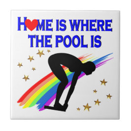 ホームは、この泳ぐ人のプールがある場所 タイル