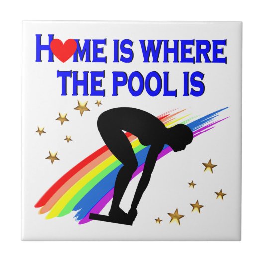 ホームは、この泳ぐ人のプールがある場所 タイル (正面)