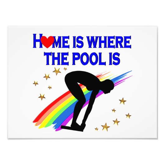 ホームは、この泳ぐ人のプールがある場所 フォトプリント (正面)