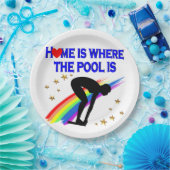 ホームは、この泳ぐ人のプールがある場所 ペーパープレート (パーティー)