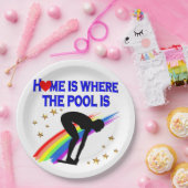 ホームは、この泳ぐ人のプールがある場所 ペーパープレート (パーティー)