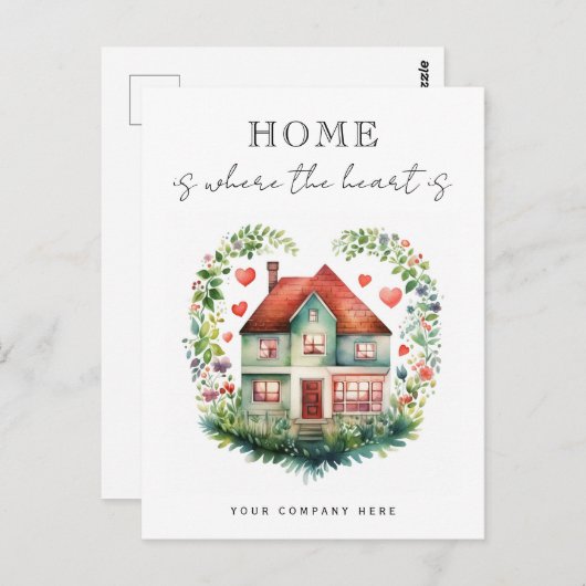 ホームは、ハートがエステート実在である ポストカード (正面/裏面)