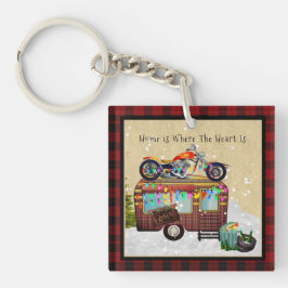 ホームは、ハートがトレーラおもしろいーのゴミのキャンパーである キーホルダー