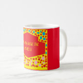 ホームは、ハートが青い緑で赤い コーヒーマグカップ (正面右)