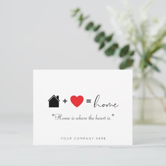 ホームは、ハートはエステート実在のマーケティング ポストカード (スタンド正面)