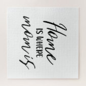 ホームは、ママはタイポグラフィ引用文スウィートマザー ジグソーパズル (横)