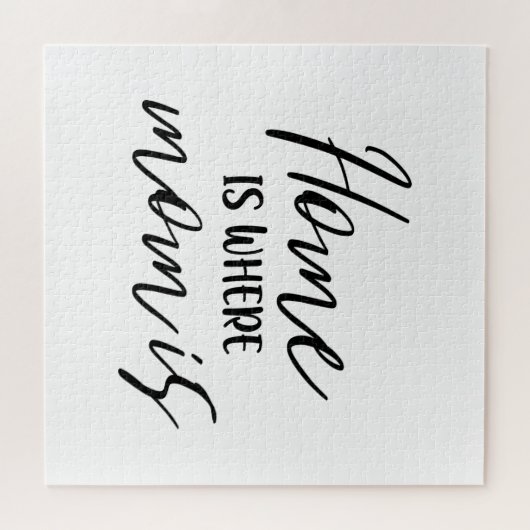 ホームは、ママはタイポグラフィ引用文スウィートマザー ジグソーパズル (横)