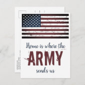 ホームは、軍が我々の軍隊移動を送信する 案内ポストカード (正面/裏面)