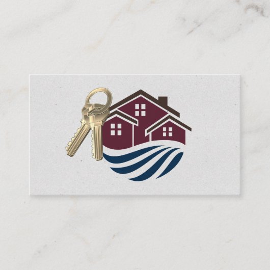 ホームアイコンと鍵 名刺 (正面)