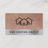 ホームアイコン |テクスチャメタリック背景 名刺 (正面)