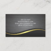 ホームアイコン | メタリックブラシ付き波の背景 名刺 (裏面)