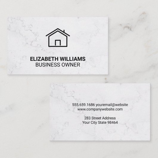 ホームアイコン |白大理石 予約カード (正面/裏面)