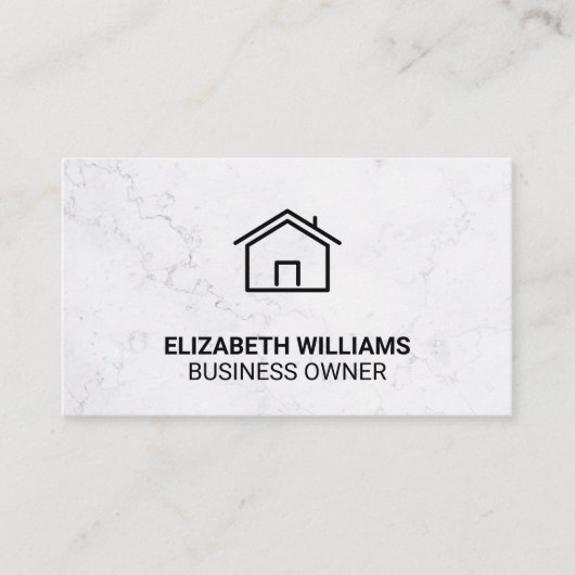ホームアイコン |白大理石 予約カード (正面)
