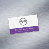 ホームアイコン |紫 |白いドレープ マグネット名刺 (インサイチュ)