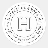 ホームアドレスシックモダンファミリーモノグラム ラウンドシール (正面)