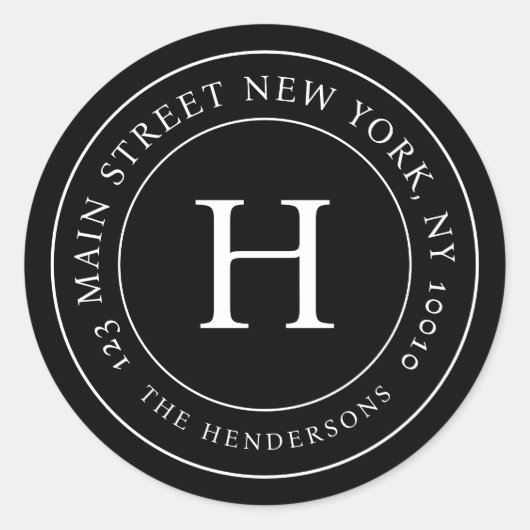 ホームアドレモダンスシンプルシックファミリーモノグラム ラウンドシール (正面)
