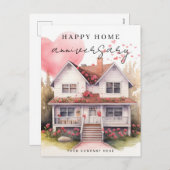 ホームアニバーサリーハートウォーターカラーハウスリアルティ シーズンポストカード (正面/裏面)