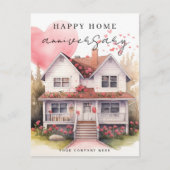 ホームアニバーサリーハートウォーターカラーハウスリアルティ シーズンポストカード (正面)