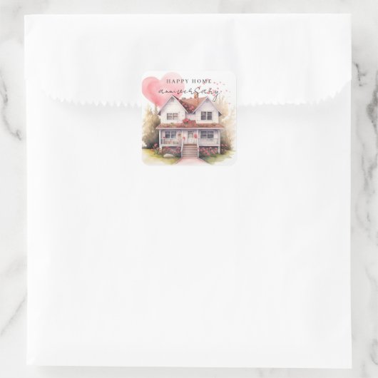 ホームアニバーサリーハートウォーターカラーハウスリアルティ スクエアシール (バッグ)