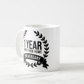 ホームアニバーサリーホームオフィスマグからの1年間の仕事 コーヒーマグカップ (正面左)