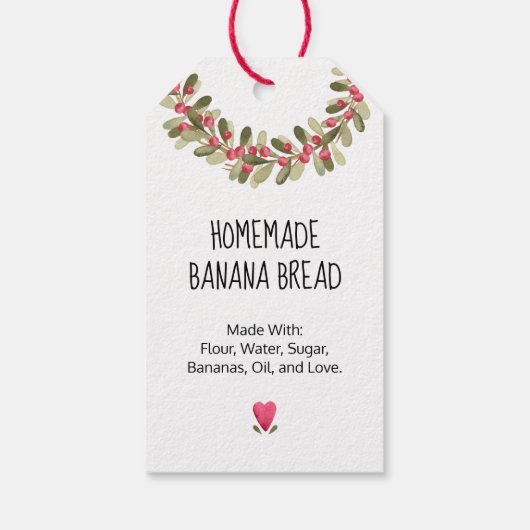 ホームアブ焼いたルウォーター色のホリデーグリーナリー ギフトタグ (裏面)