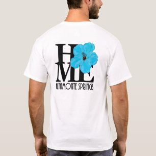 ホームアルタモンテ春ブルーハイビスカス(バックプリント) Tシャツ