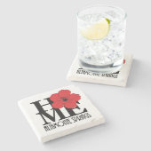 ホームアルタモンテ春レッドハイビスカス ストーンコースター (横)