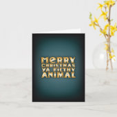 ホームアローン、モダンティール(緑がかった色)、クリスマスカード カード (黄色い花)