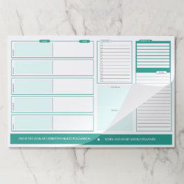 ホームアンドスクールウィークリーペルシャ緑の紙パッド ペーパーパッド