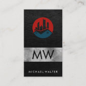 ホームアーキテクトの建物 |レザー 名刺 (正面)