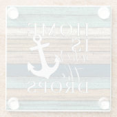 ホームアートはいかりがワードアートをドロップ ガラスコースター (裏面)