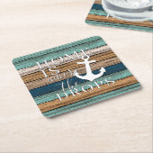 ホームアートはいかりがワードアートをドロップ スクエアペーパーコースター (アングル)