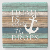 ホームアートはいかりがワードアートをドロップ ストーンコースター (正面)