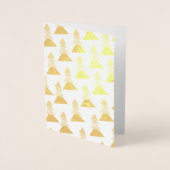 ホームイクリスマスツリーパターンメリークリスマス金ゴールド 箔カード (正面)