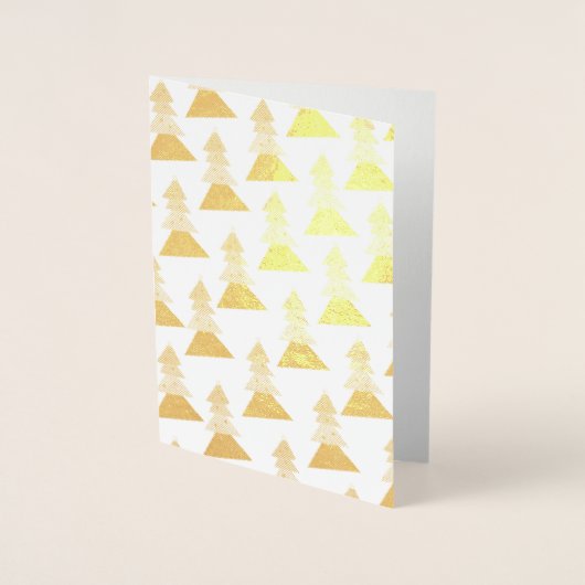 ホームイクリスマスツリーパターンメリークリスマス金ゴールド 箔カード (正面)
