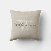 ホームインテキサス州-モノグラムの クッション (裏面)