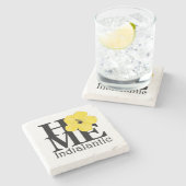 ホームインディアナティックイエローハイビスカス ストーンコースター (横)