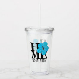 ホームインディアナティックブルーハイビスカス アクリルタンブラー