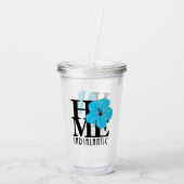 ホームインディアナティックブルーハイビスカス アクリルタンブラー (裏面)