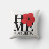 ホームインディアナティックレッドハイビスカス クッション (裏面)