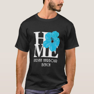 ホームインディアンハーバービーチブルーハイビスカス Tシャツ