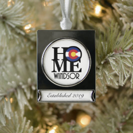 ホームウィンザーコロラド シルバープレートバナーオーナメント