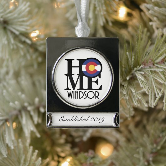 ホームウィンザーコロラド シルバープレートバナーオーナメント (ツリー)