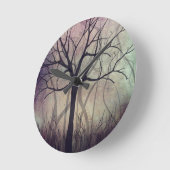 ホームウォールクロックツリーアートトワイライト ラウンド壁時計 (傾斜)