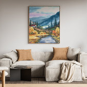 ホームウォールデコール、美しい山の風景 キャンバスプリント