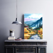 ホームウォールデコール、美しい山の風景 キャンバスプリント