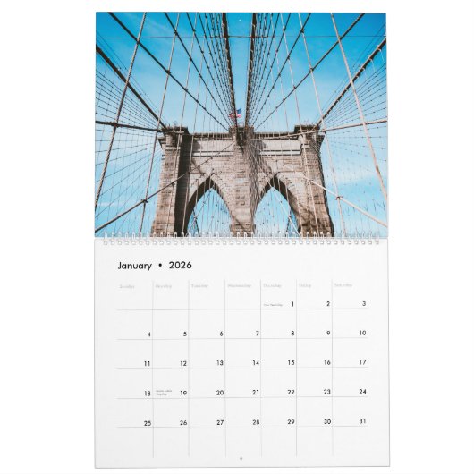 ホームウォールニューヨークシティカレンダーランドマーク カレンダー (1月 2026)