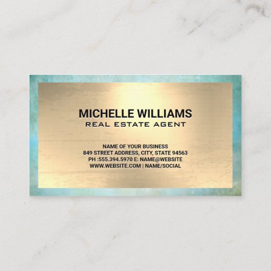 ホームエテ実在ス |金ゴールドテクスチャ 名刺 (裏面)