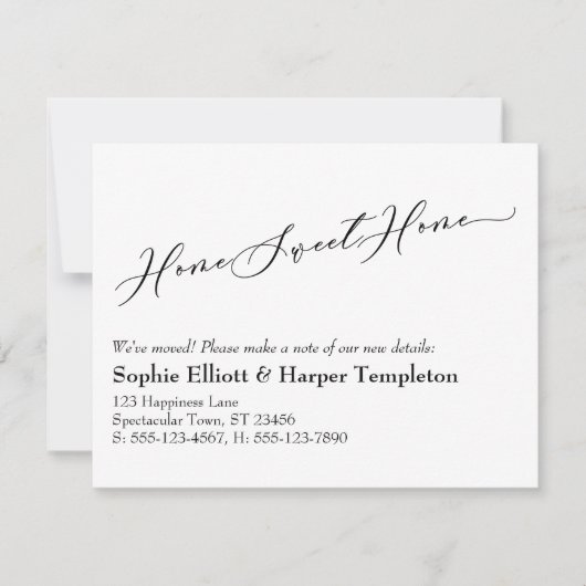 ホームエレガントスイートホーム新しいアドレスのお知らせ ノートカード (正面)